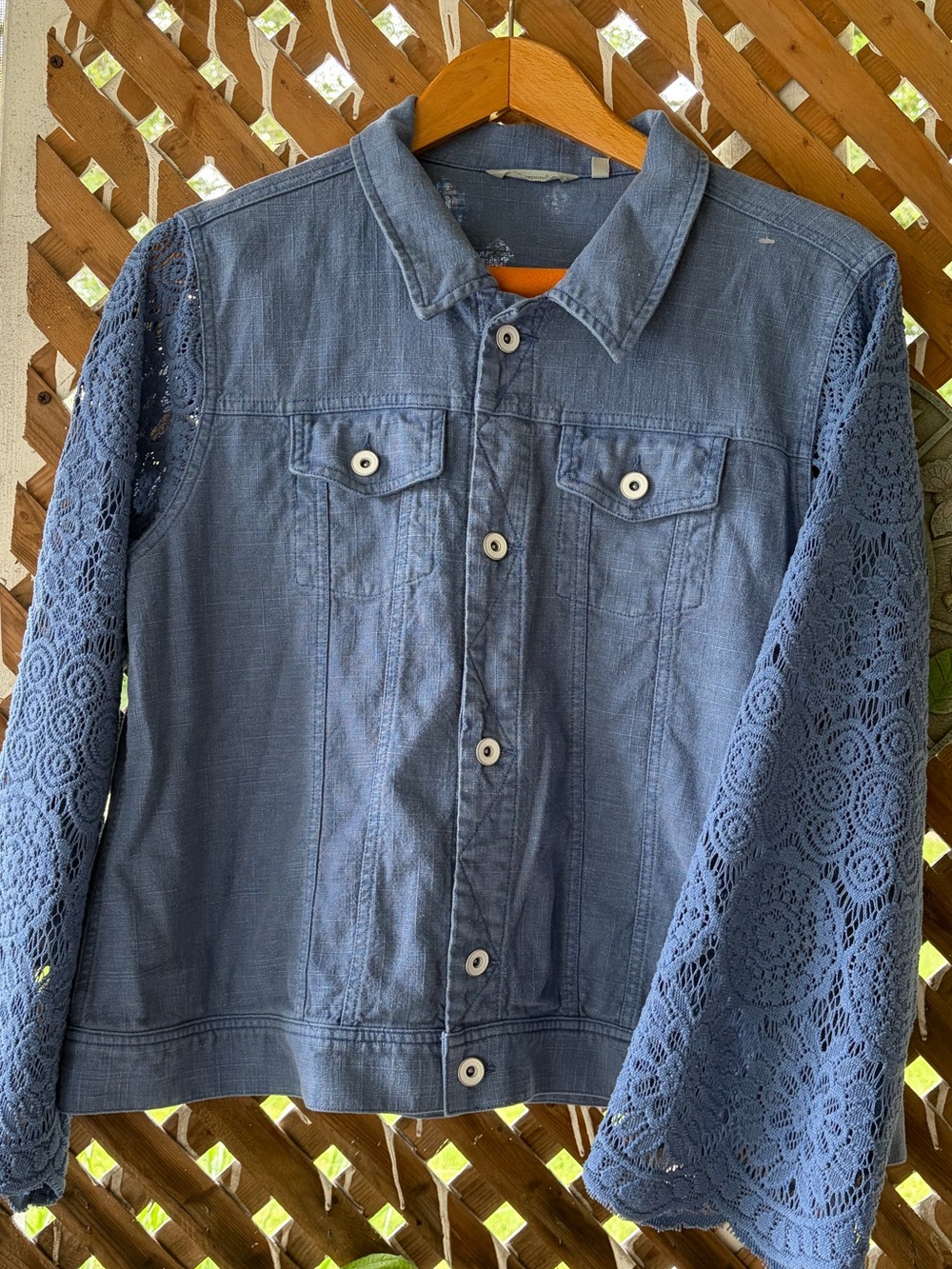 Soft Surroundings Varese Linen-Blend Jacket Chambray Blue